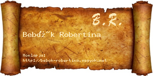 Bebők Robertina névjegykártya